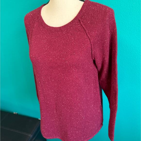 Karen Scott Maroon Confetti Knit Pullover Sweater Women's Small - Picture 9 of 10